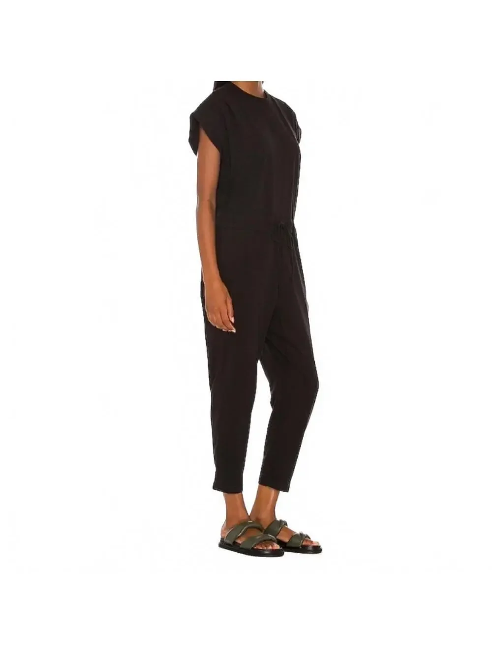 Pistola Decklin Shoulder Pad Sleeveless Jumpsuit Cotton Black Women's Size XS